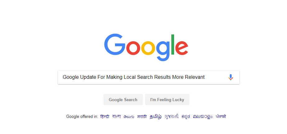 Google Update For Making Local Search Results More Relevant